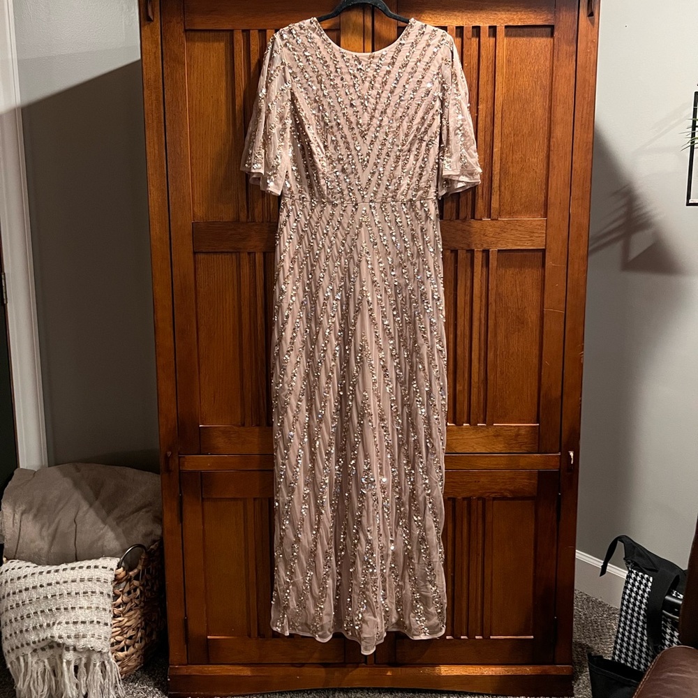 Blush pink sequin dress